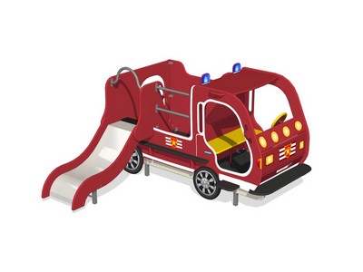Игровой комплекс Пожарная машинка с горкой ИО-10